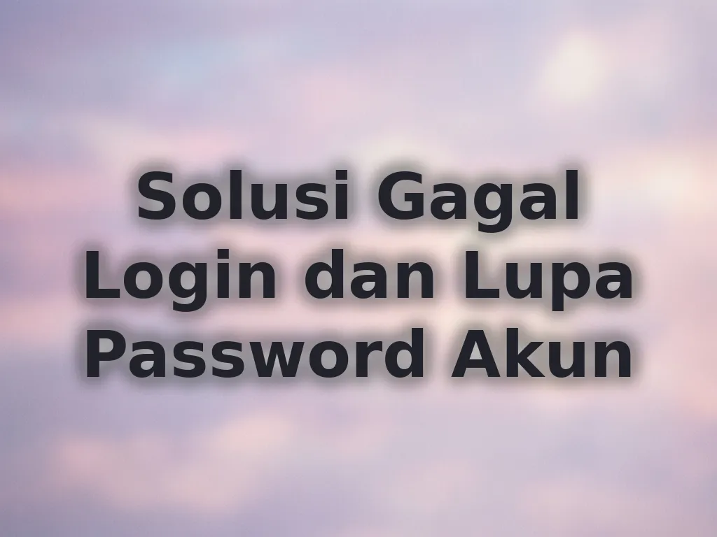 Solusi Gagal Login dan Lupa Password Akun